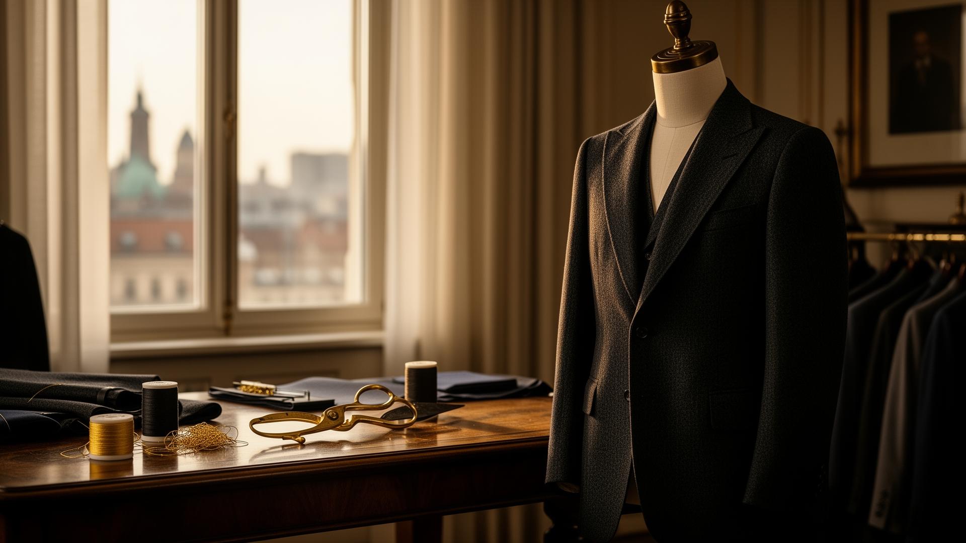 Atelier krawieckie premium w Warszawie - garnitur na manekinie